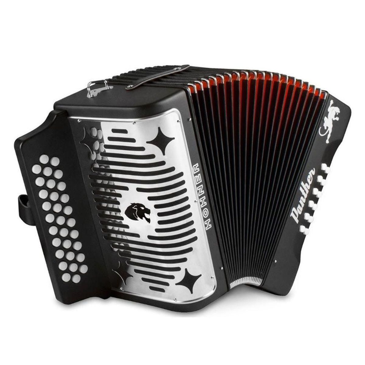 HOHNER - Acordeón Diatónico Hohner Panther II FBbEb  A4840  - Negro