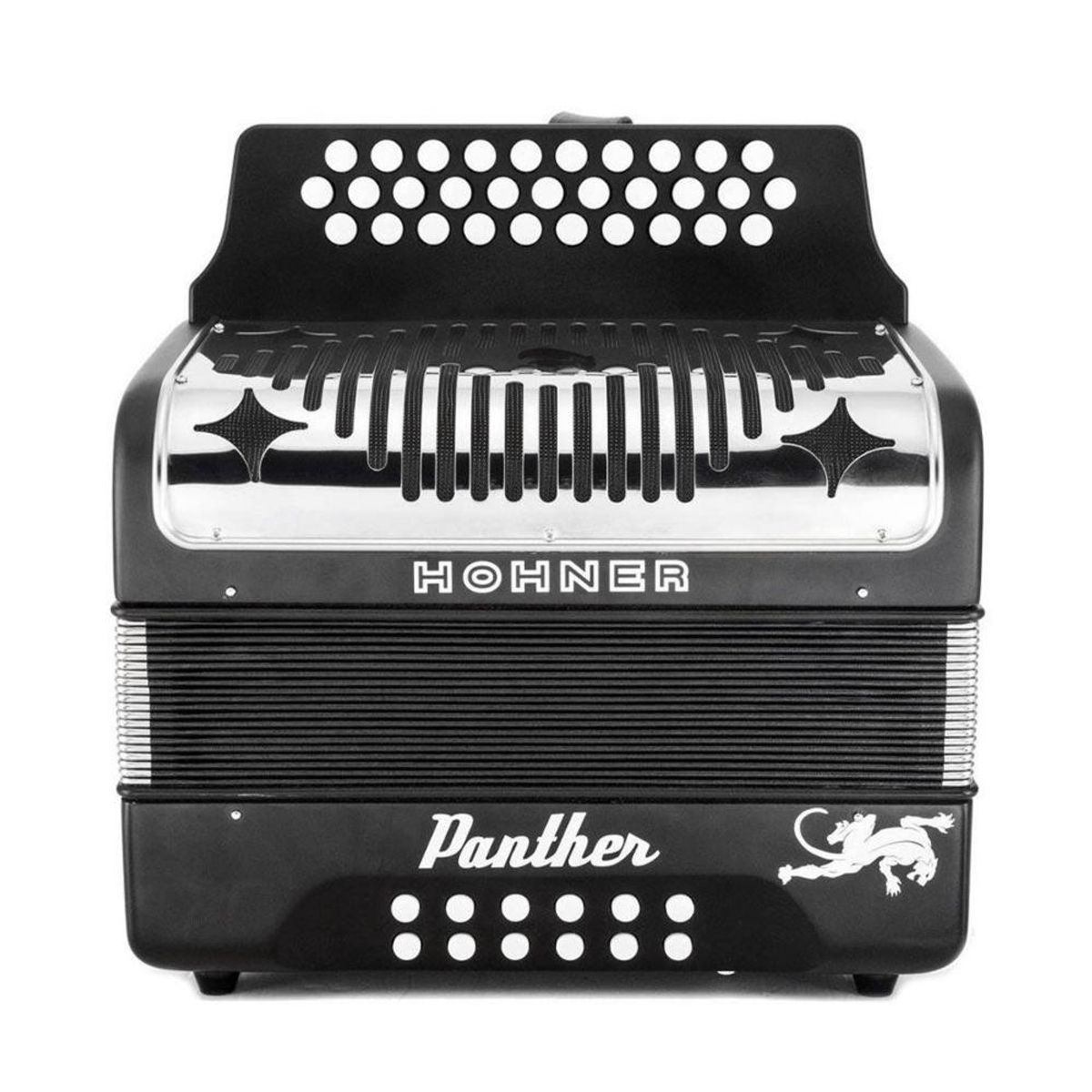 HOHNER - Acordeón Diatónico Hohner Panther II FBbEb  A4840  - Negro