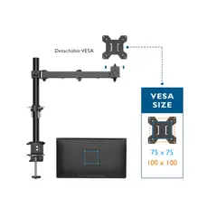 GENERICO - Soporte de Escritorio para Monitor 13" a 27" - Brazo Articulado con Montaje VESA