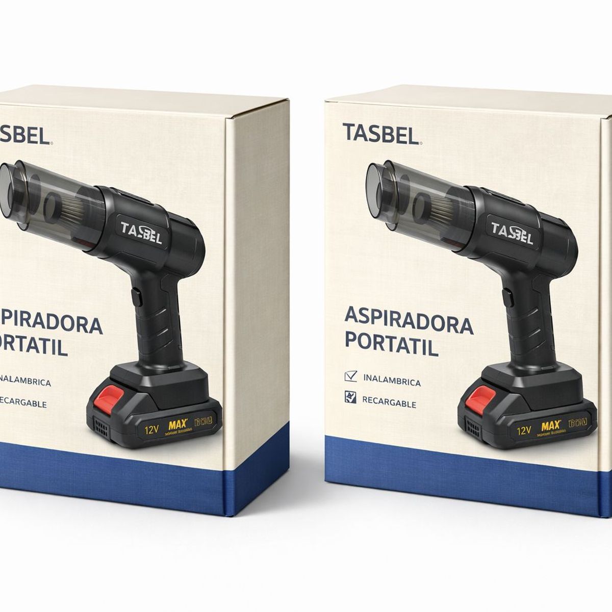 GENERICO - Pack 2 Aspiradora Portatil Recargable 12V Potente Para Auto Y Oficina Con Accesorios