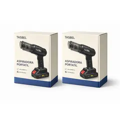 GENERICO - Pack 2 Aspiradora Portatil Recargable 12V Potente Para Auto Y Oficina Con Accesorios