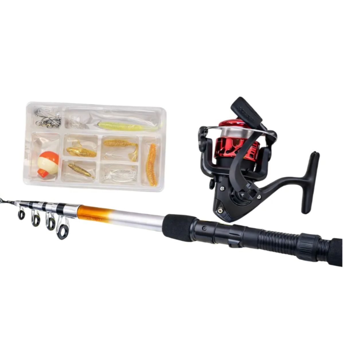 GENERICO - Kit De Pesca Con Caña De 21m Carrete Y Accesorios Plateado