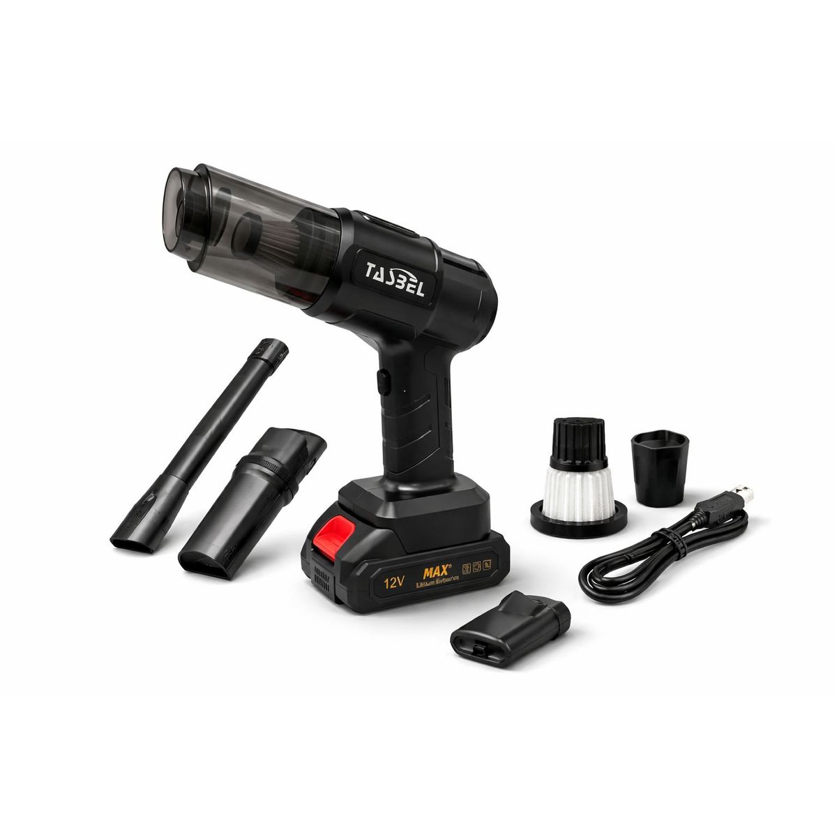 GENERICO - Aspiradora De Mano Portatil 12V Bateria Recargable Para Auto Hogar oficina