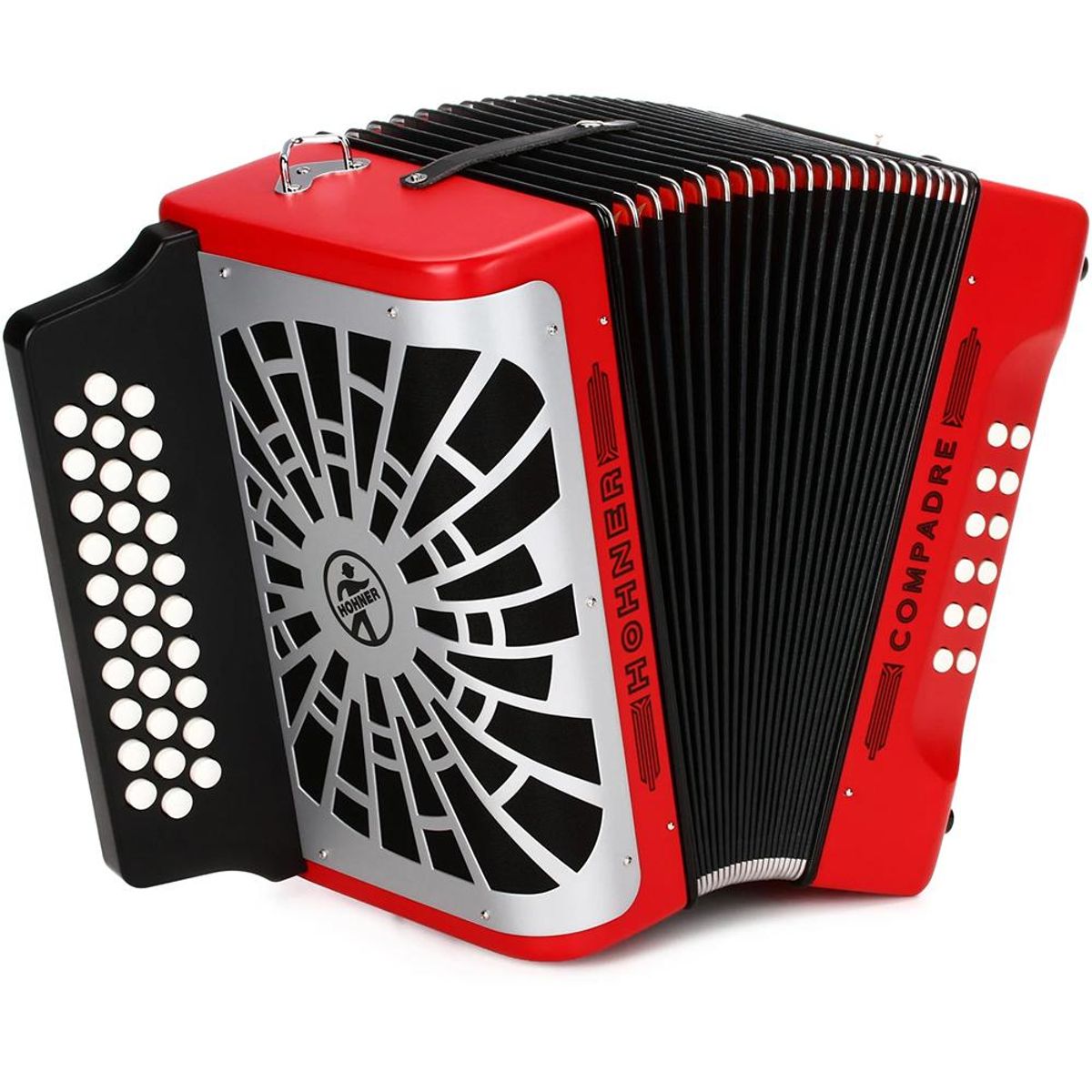 HOHNER - Acordeón Diatónico Hohner Compadre FBbEb - A48441 - Rojo