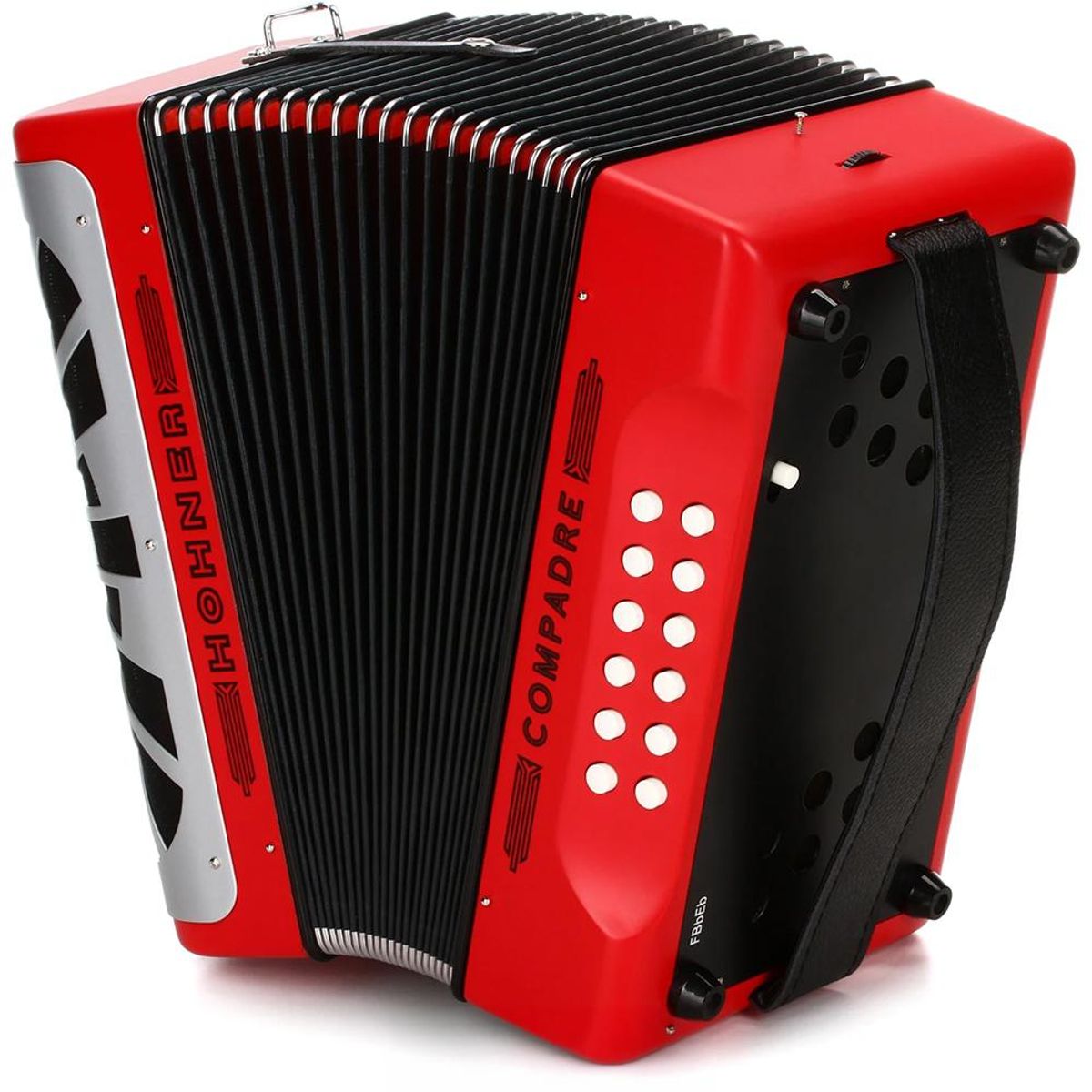 HOHNER - Acordeón Diatónico Hohner Compadre FBbEb - A48441 - Rojo