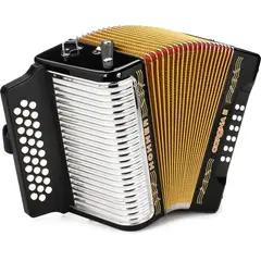 HOHNER - Acordeón Diatónico Corona II FBbEb - A56411 - Negro Lacado