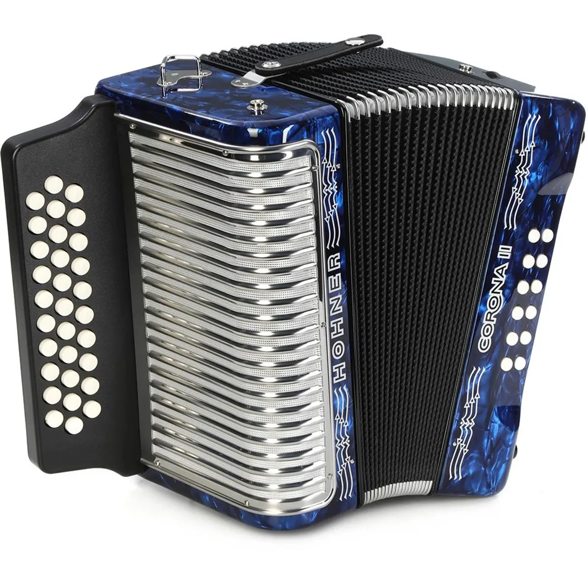 HOHNER - Acordeón Diatónico Hohner Corona II FBbEb - A5644 - Deep Blue
