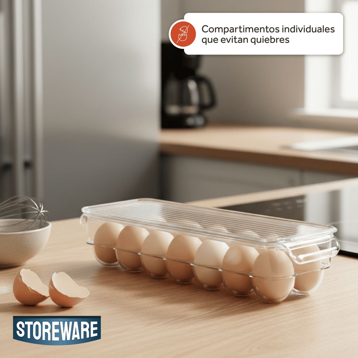 STOREWARE - Huevera Organizador para 14 Huevos Almacenamiento Storeware Kiosclub