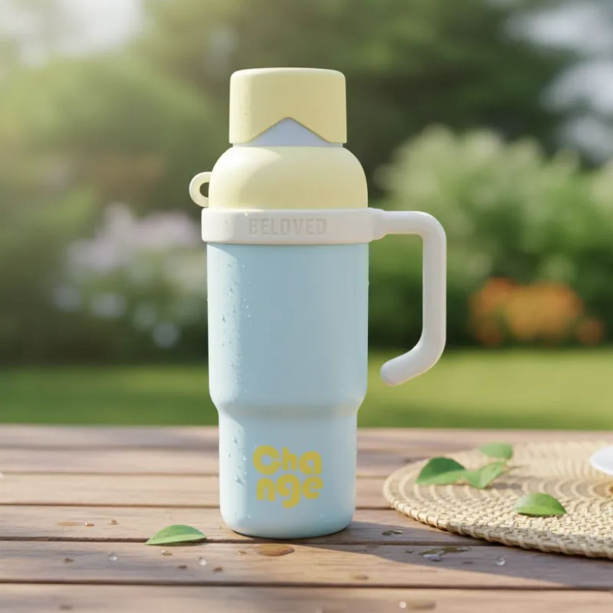 GENERICO - Vaso Térmico Portátil Pastel Con Asa Y Tapa 500 Ml