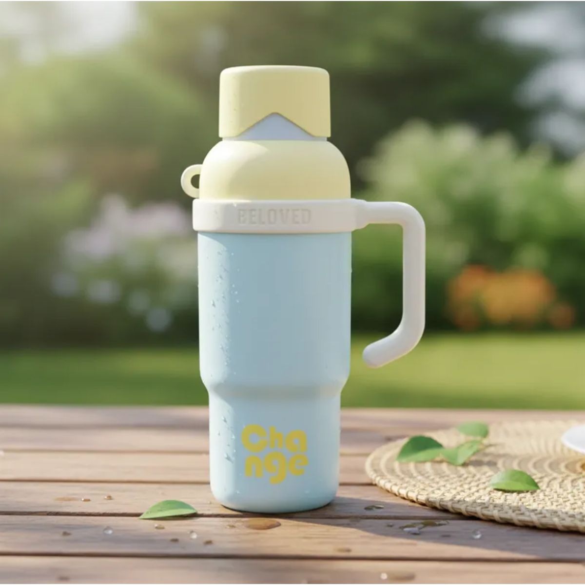 GENERICO - Vaso Térmico Portátil Pastel Con Asa Y Tapa 500 Ml