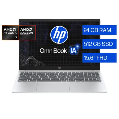 Hp Notebook Omnibook 3 Ai 15-Fn0072La Amd Ryzen Ai 7 24Gb
