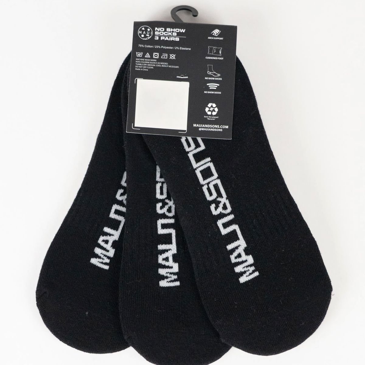 MAUI AND SONS - Pack de 3 Calcetines Moanox Negro Maui And Sons