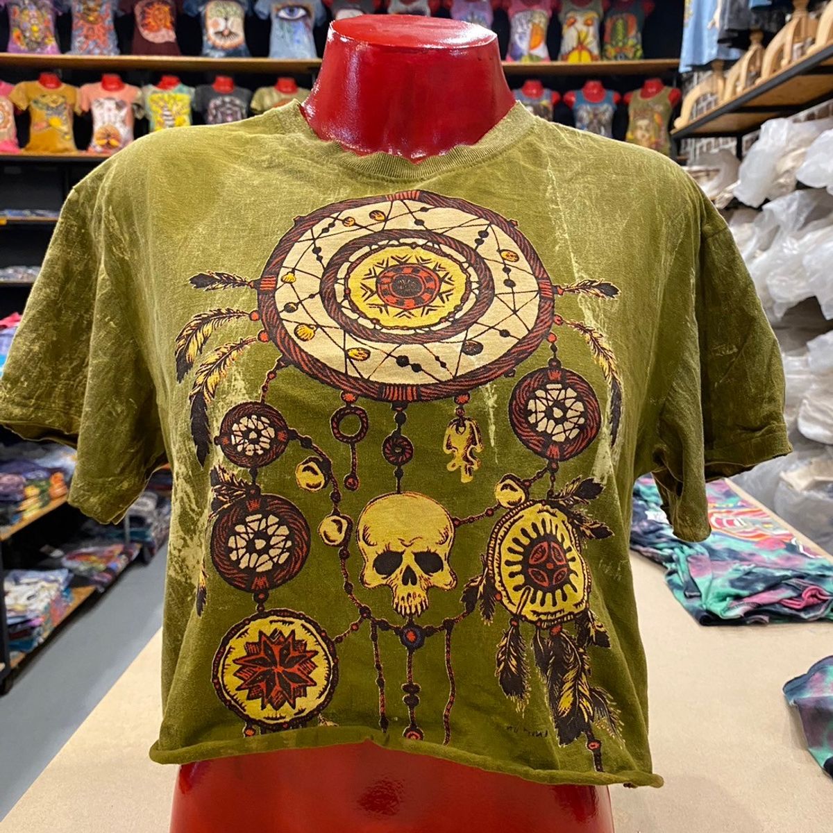 NO TIME - Crop-Top Algodón Atrapasueños Skull (M)