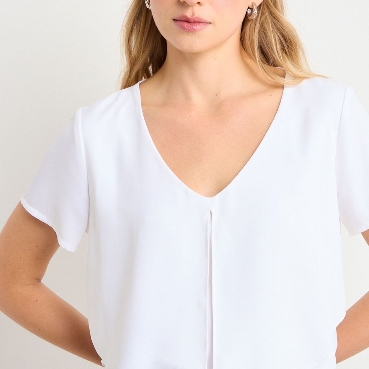 ASH - Blusa Lisa Mujer Crudo Ash