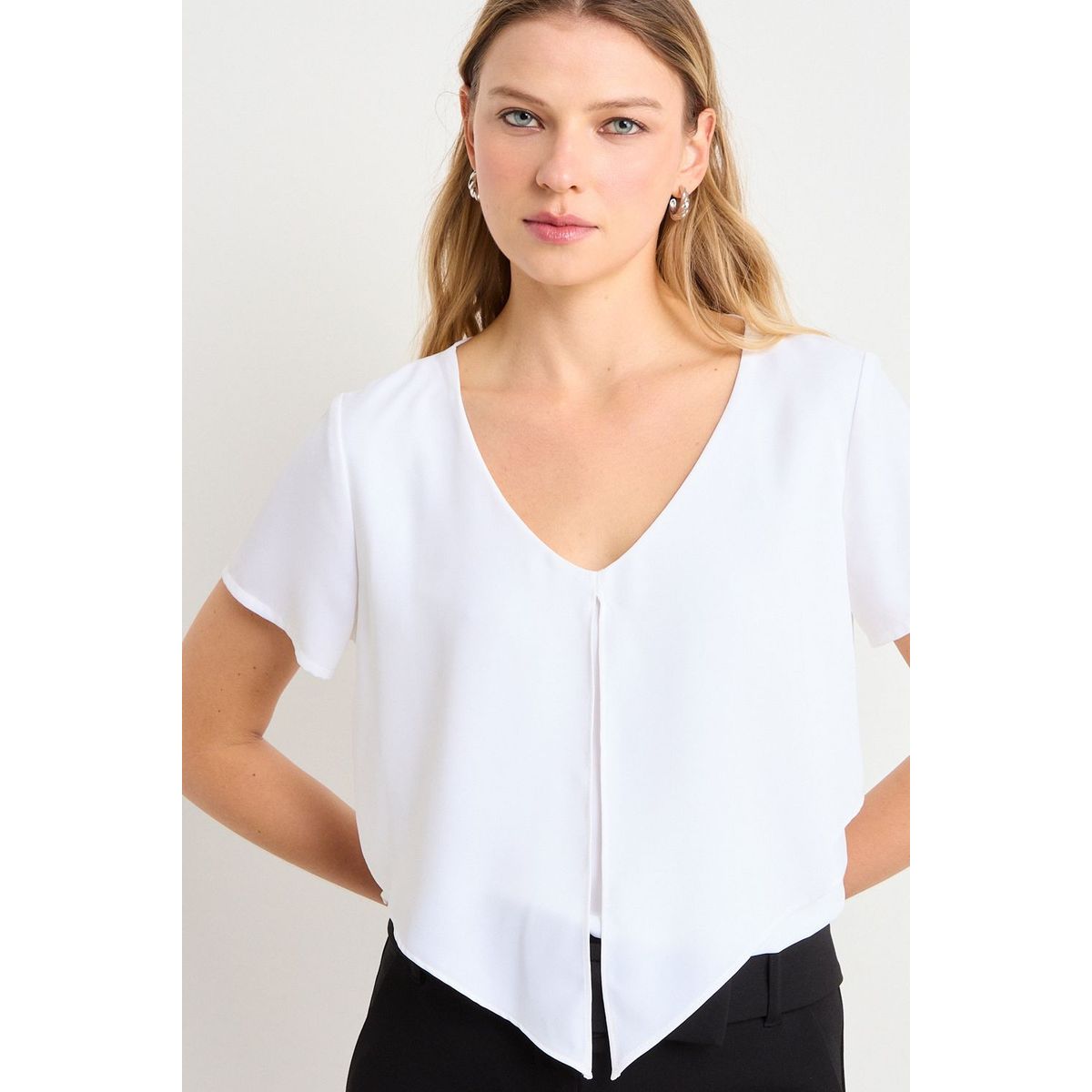 ASH - Blusa Lisa Mujer Crudo Ash