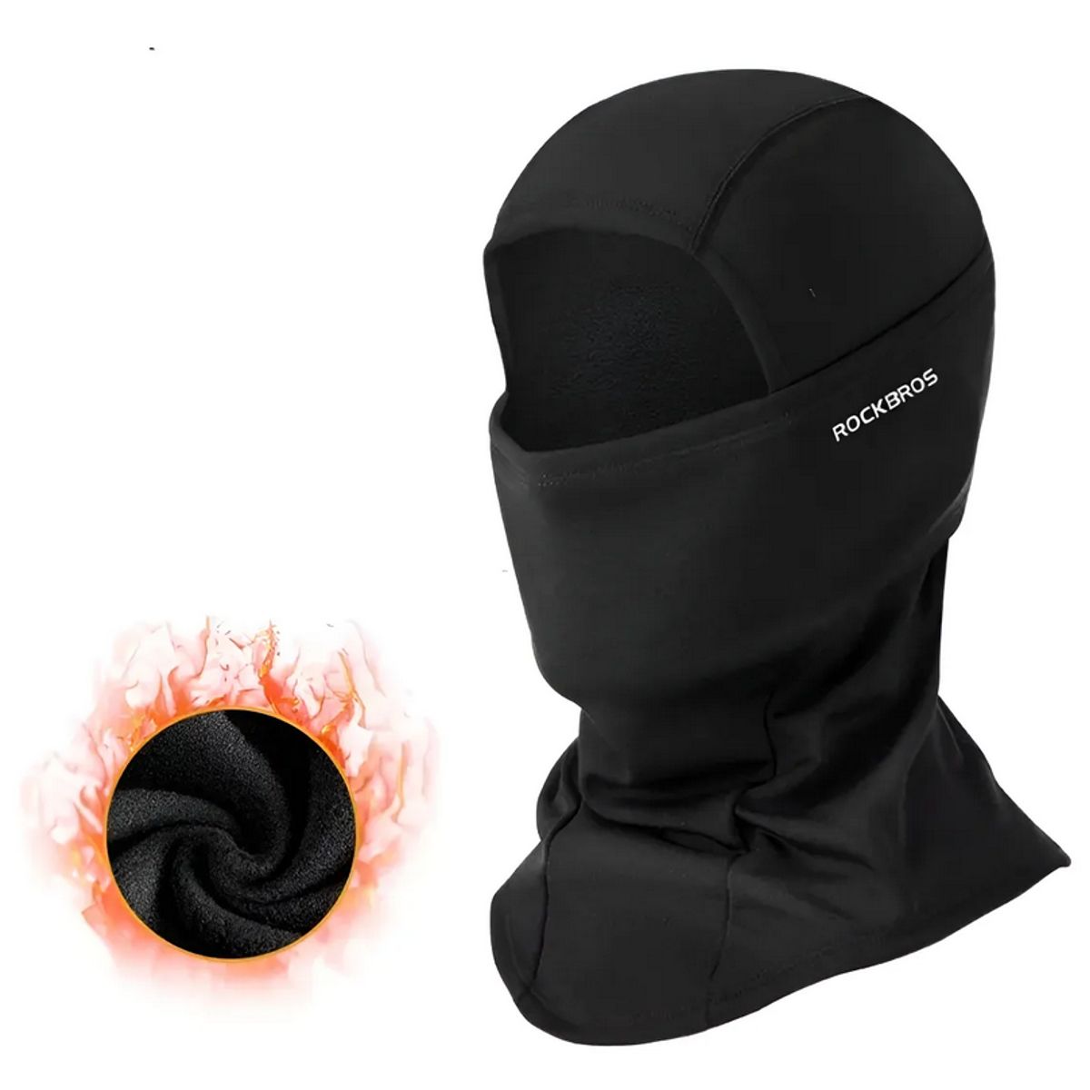 ROCKBROS - Balaclava Negra Micropolar Rockbros Gorro Bicicleta Moto