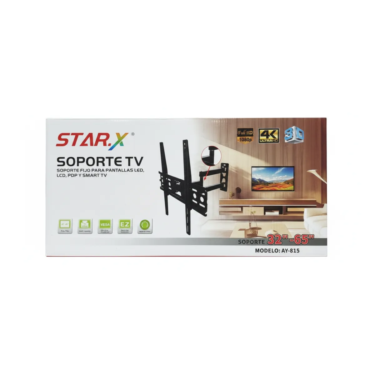 GENERICO - Soporte de Pared Articulado StarX para TV 32 a 65 - Modelo AY-815 - Giro e Inclinación