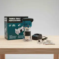 GENERICO - Fresadora De Madera Inalámbrica + 2 Baterias Motor Brushless