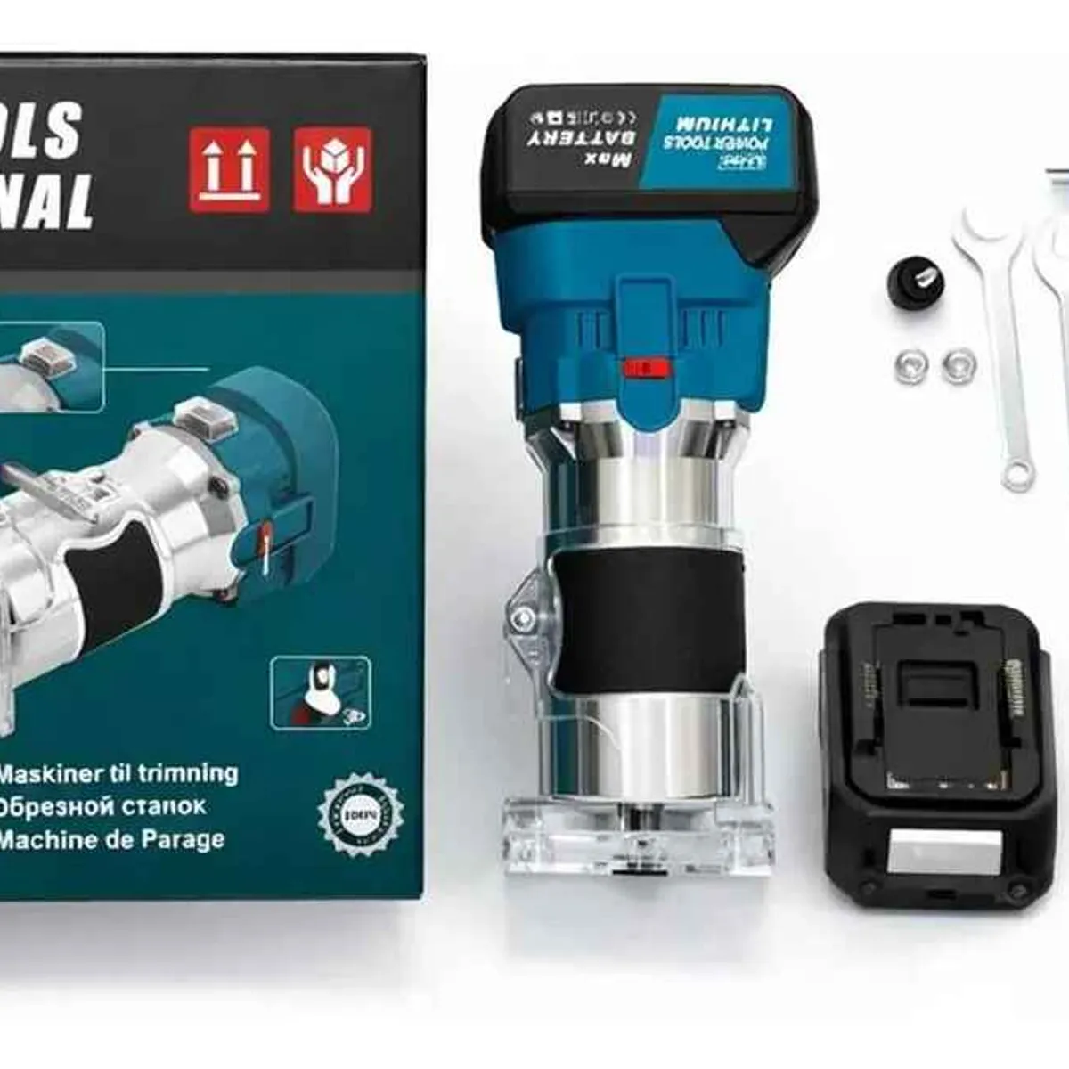 GENERICO - Fresadora De Madera Inalámbrica + 2 Baterias Motor Brushless