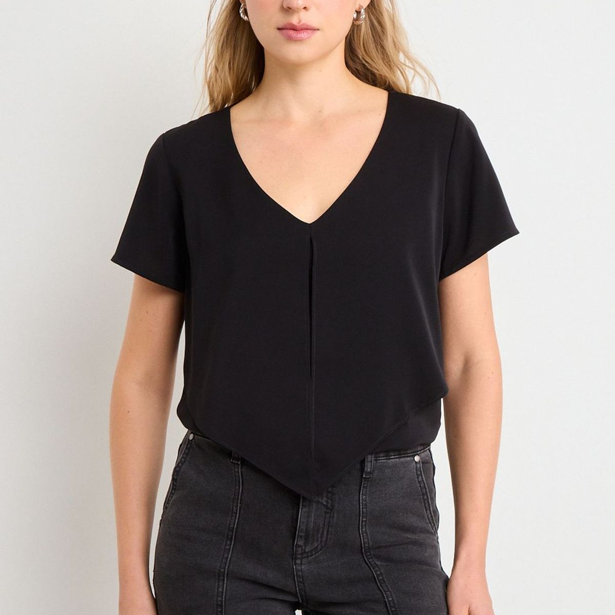 ASH - Blusa Lisa Mujer Negro Ash