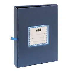 VGO - Album hojas negras con tapa de tela. para ensobrar 10x15 cm / 100F Celeste