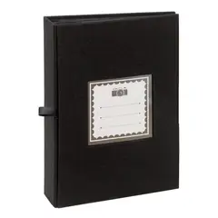 VGO - Album hojas negras con tapa de tela. para ensobrar 13x18 cm / 100F Negro