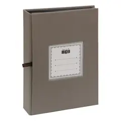 VGO - Album hojas negras con tapa de tela. para ensobrar 15x21 cm / 100F Gris