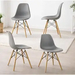 GENERICO - Pack X4 Silla Eames Para Comedor O Terraza Gris
