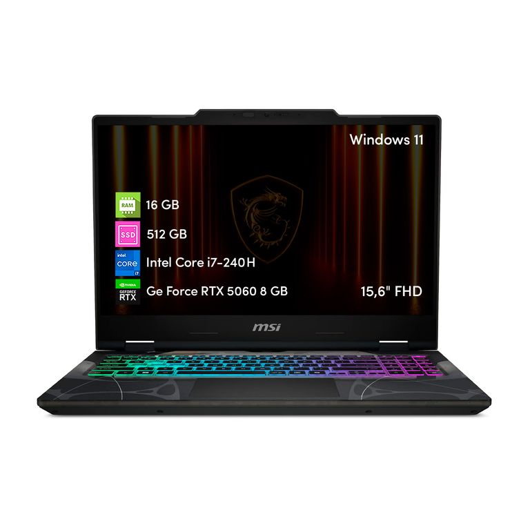 Notebook Gamer Cyborg 15 Ultra Core 7 240H 16GB 512GB SSD RTX 5060 8GB 15.6"FHD 144Hz W11