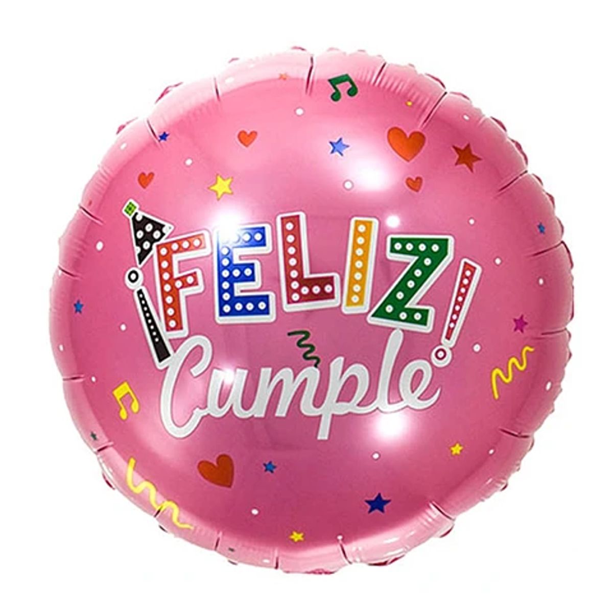 GENERICO - Globo metálico rosa feliz cumpleaños 45cm