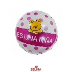 GENERICO - Globo redondo rosa es una niña 45cm