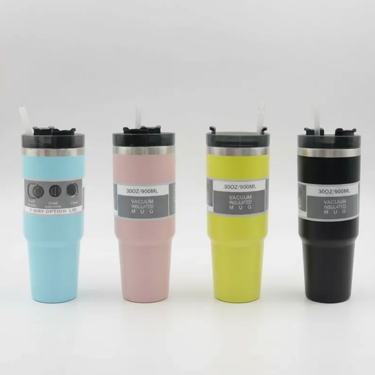 GENERICO - Vaso Térmico 900ml Acero Inoxidable Con Tapa y Bombilla