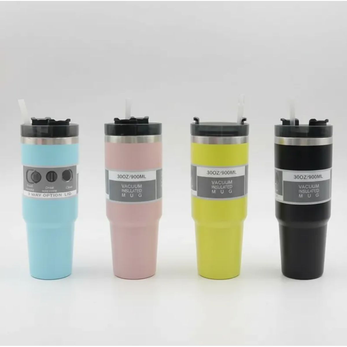 GENERICO - Vaso Térmico 900ml Acero Inoxidable Con Tapa y Bombilla