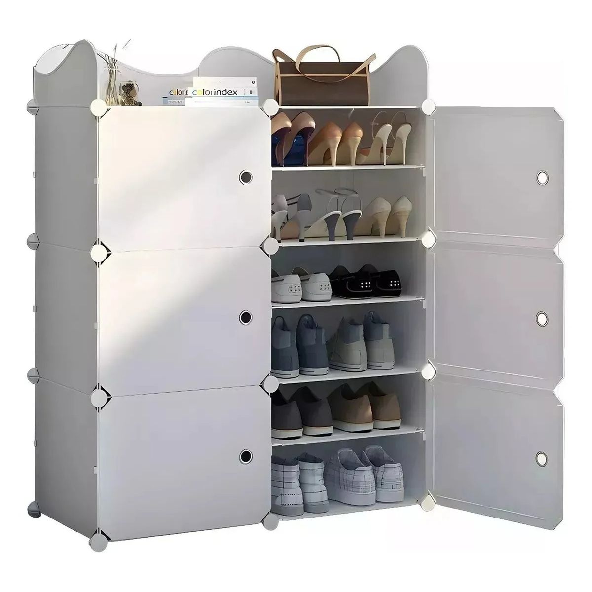 GENERICO - Estante Organizador de Zapatos 6 Niveles Modular Blanco