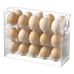 GENERICO - Contenedor De Huevos Transparente 30 Unidades Apilable 26x20x10 Cm