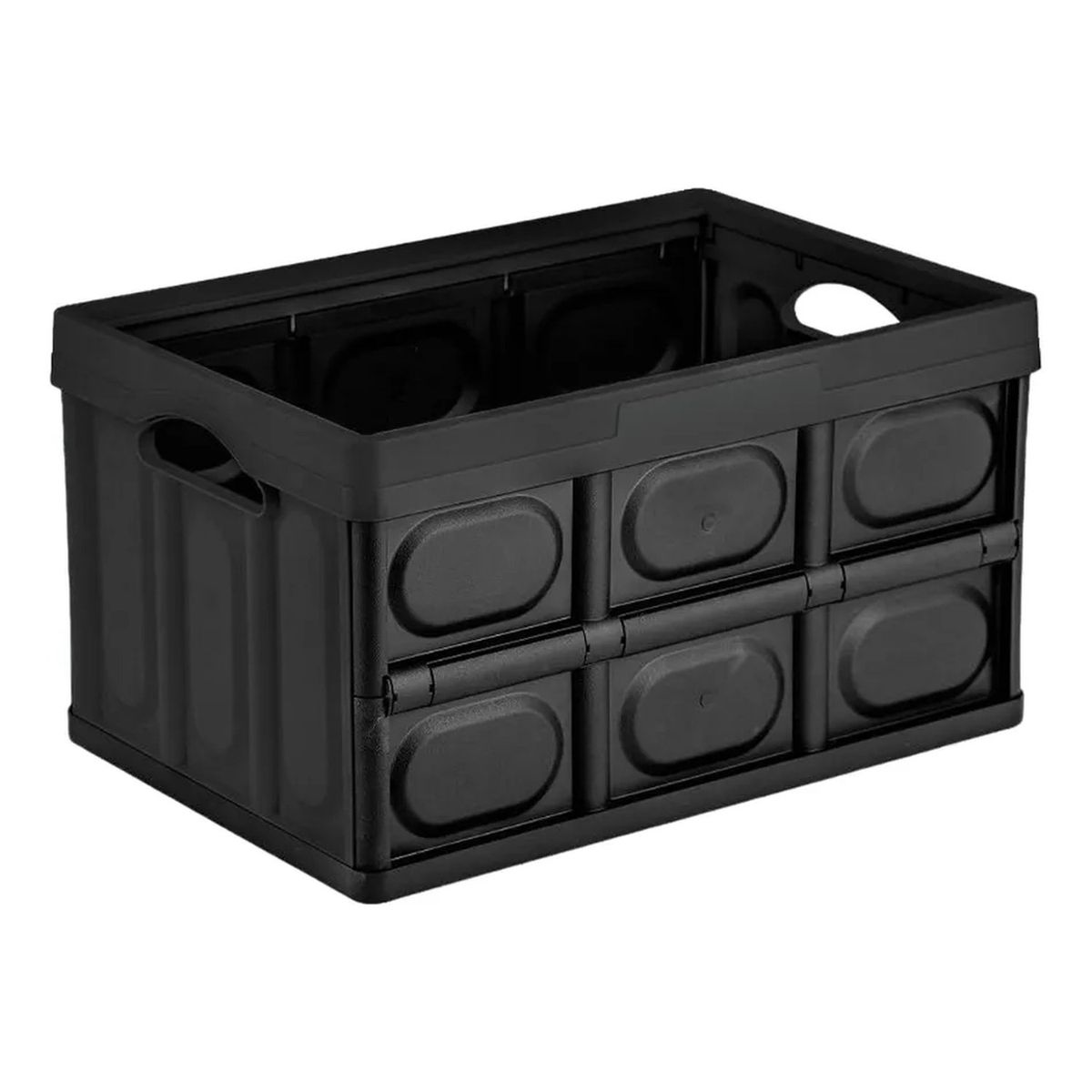 GENERICO - Caja Plegable Plástica Negra Con Tapa