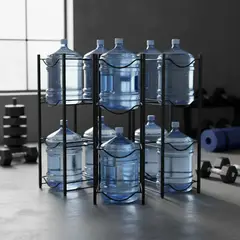 GENERICO - Estante de Almacenamiento para Bidones de Agua 5 Gallones Metálico Negro