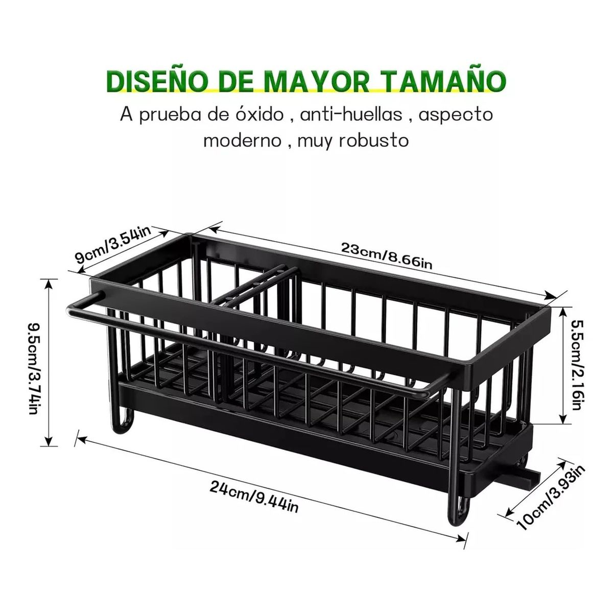 GENERICO - Organizador de Fregadero Metálico Ajustable Con Drenaje