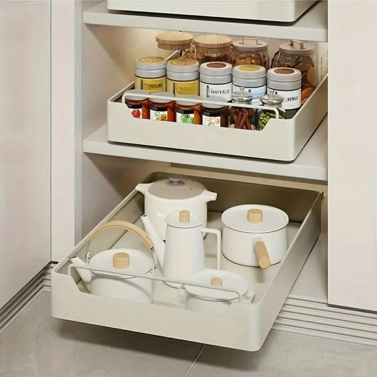 GENERICO - Estante Deslizante Adhesivo Organizador de Cocina Blanco