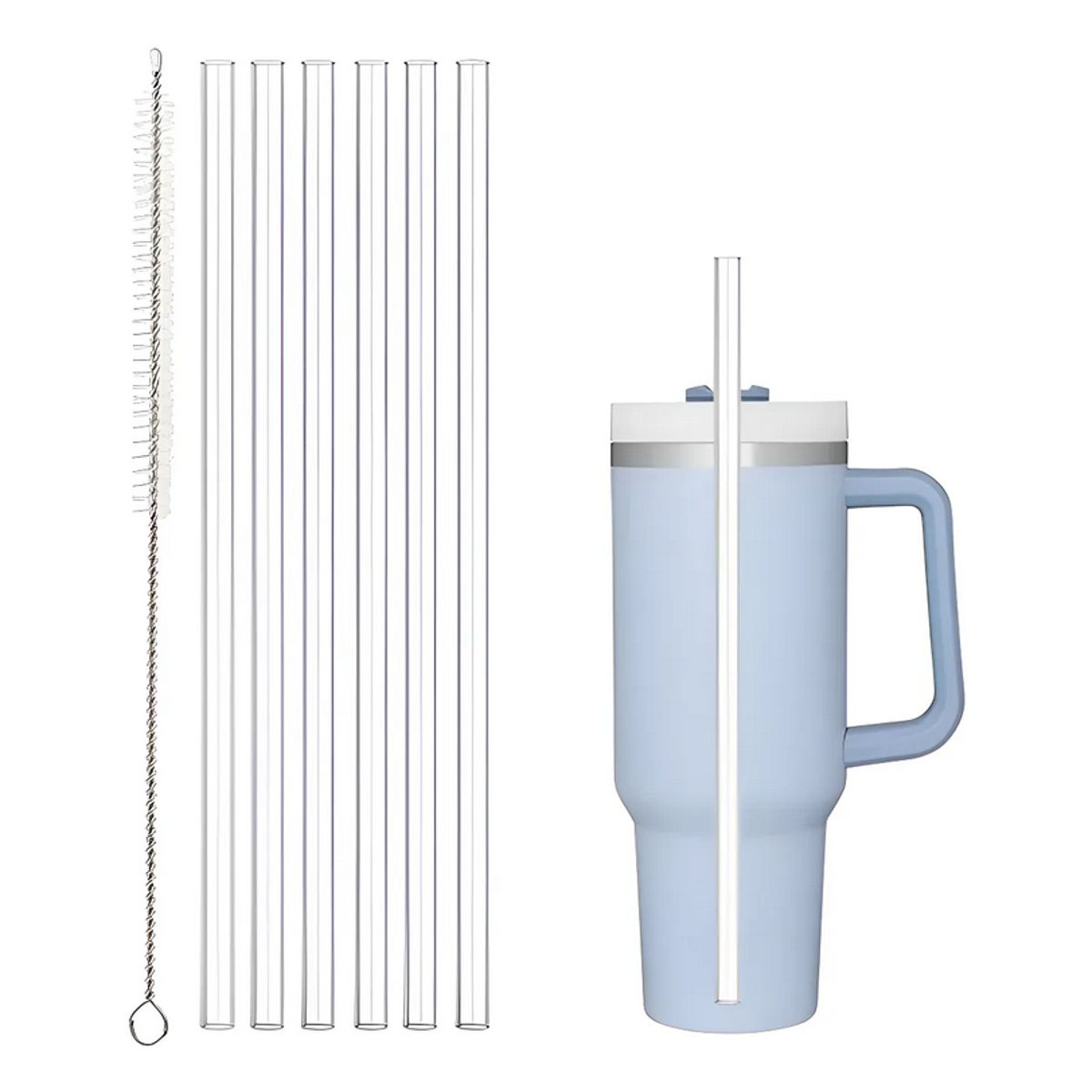 GENERICO - Pack 6 bombillas transparentes Para vaso térmico de 40 oz