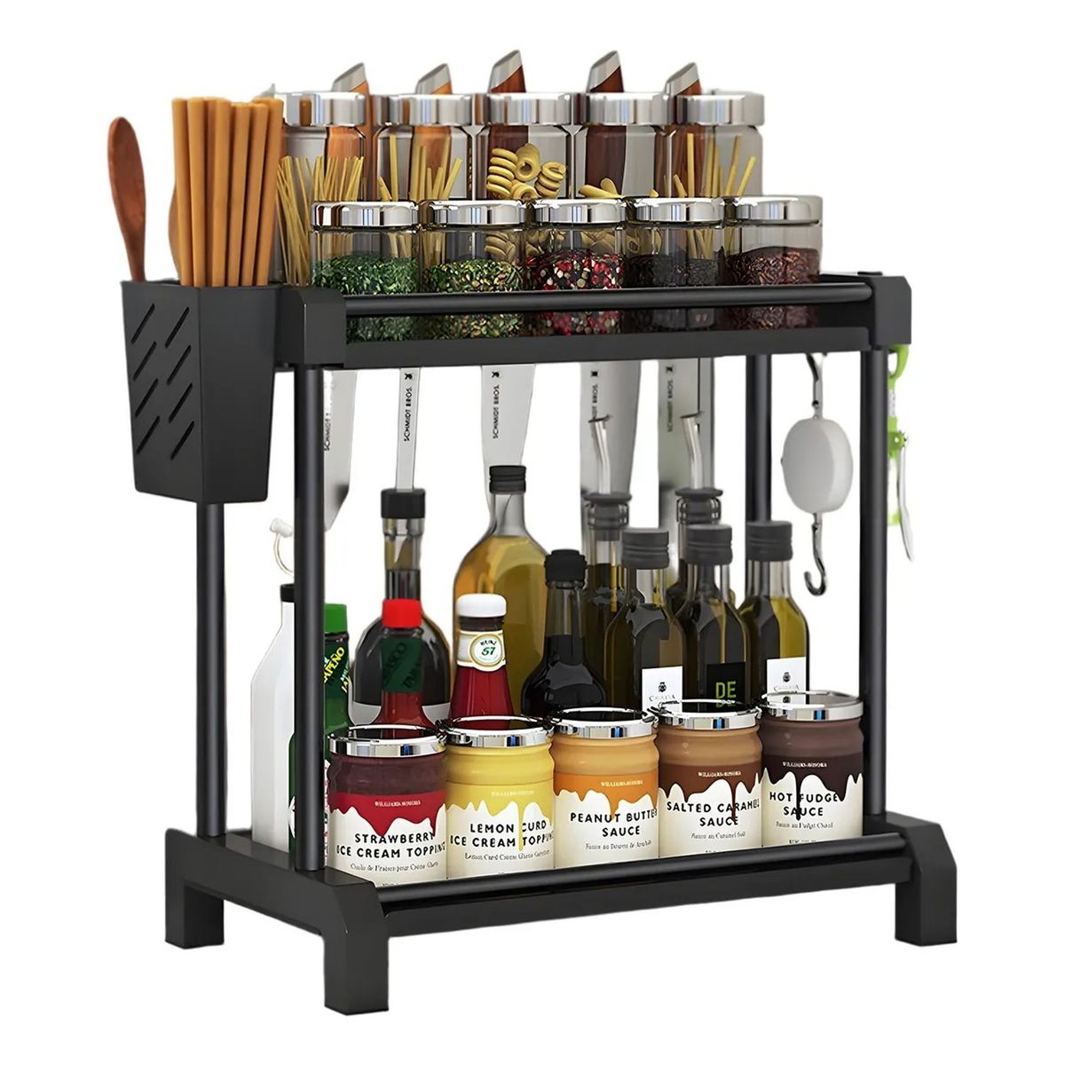 GENERICO - Organizador Multifuncional de Cocina con Estantes y Soporte