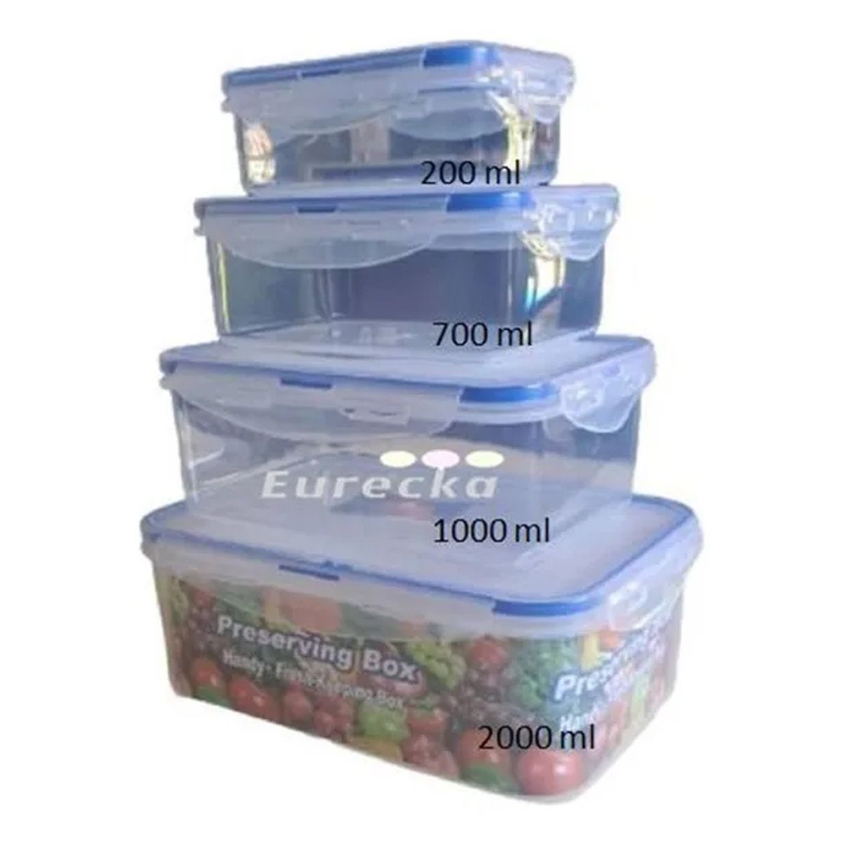 GENERICO - Set De Recipientes Herméticos Plásticos Apilables 200ml-2000ml