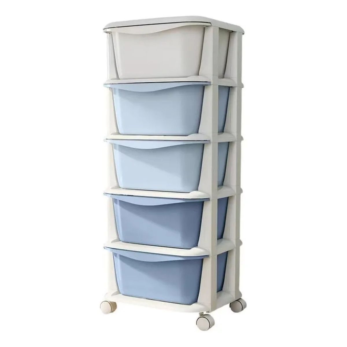 GENERICO - Organizador De Plástico Con Ruedas 5 Cajones Multicolor