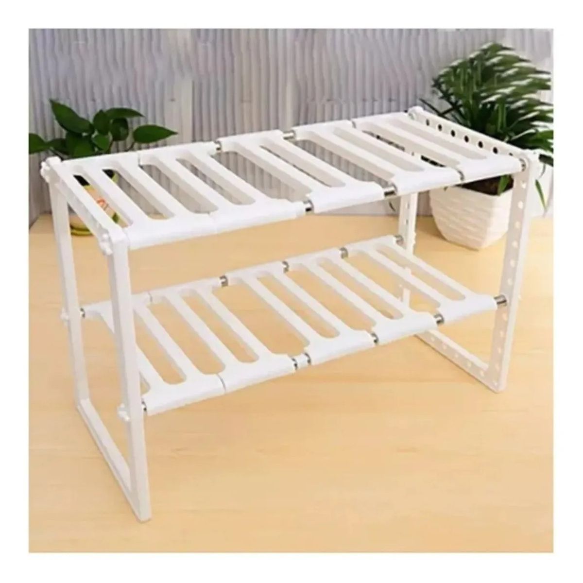 GENERICO - Estante Ajustable Cocina Plástico Blanco Organizador