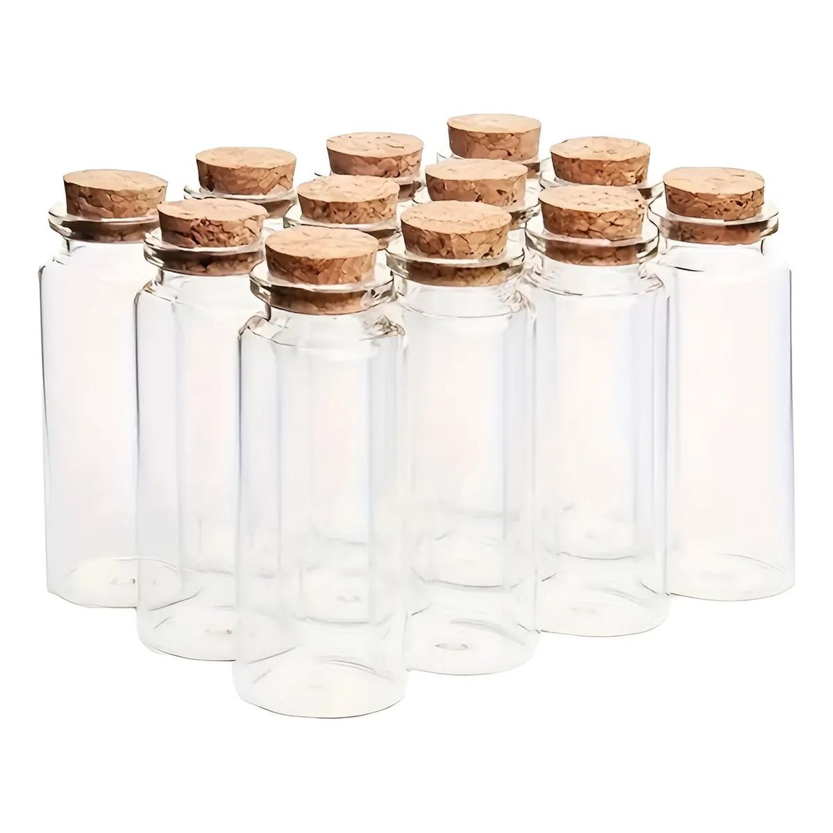 GENERICO - Frascos de Vidrio Transparente con Tapón de Corcho 30 ml Pack de 12