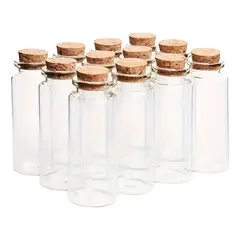 GENERICO - Frascos de Vidrio Transparente con Tapón de Corcho 30 ml Pack de 12
