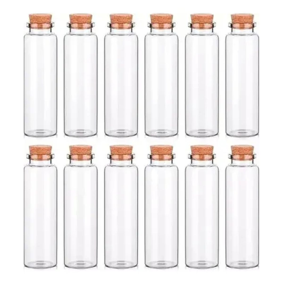 GENERICO - Frascos de Vidrio Transparente con Tapón de Corcho 30 ml Pack de 12