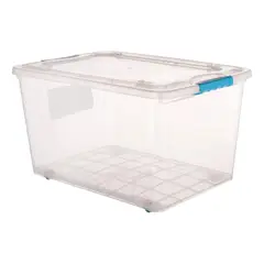 GENERICO - Caja de Almacenamiento Plástica Transparente 50L Con Tapa