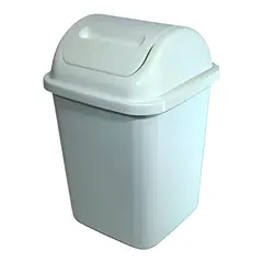 GENERICO - Basurero Plástico con Tapa Abatible Blanco 20L