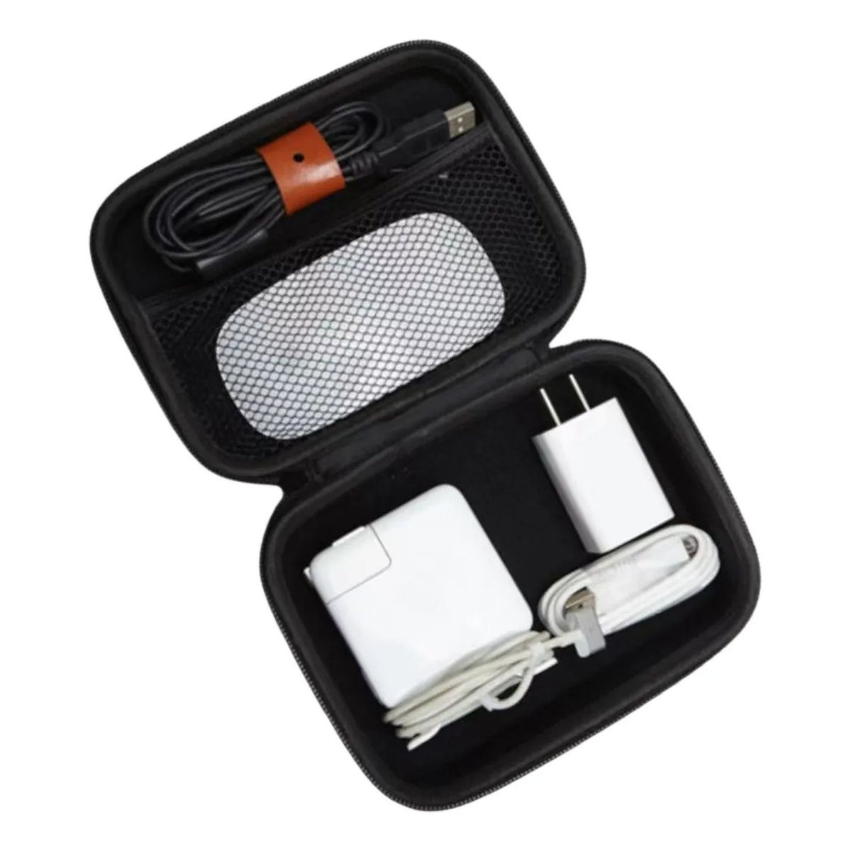 GENERICO - Estuche Rígido Protector para Cables y Adaptadores Negro